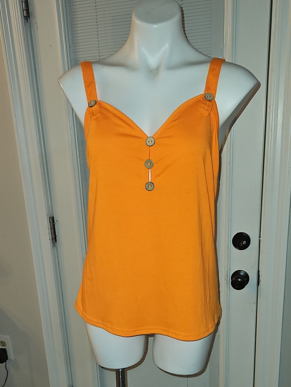 Source Unknown Orange Button-Accent Camisole